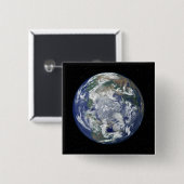北極を中心とした完全に照らされた地球 缶バッジ (正面&裏面)