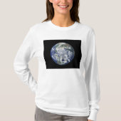 北極を中心とした完全に照らされた地球 Tシャツ (正面)