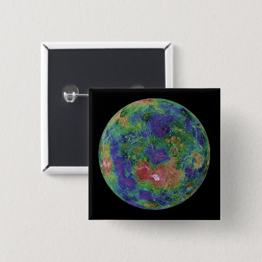 北極を中心とした金星 缶バッジ (正面&裏面)