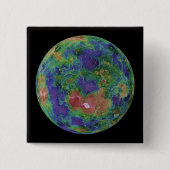 北極を中心とした金星 缶バッジ (正面)