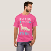 北極を愛する女の子かわいい北極キツネキツネ Tシャツ (正面フル)