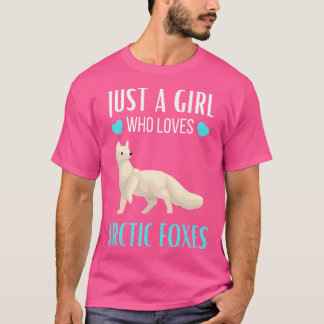 北極を愛する女の子かわいい北極キツネキツネ Tシャツ