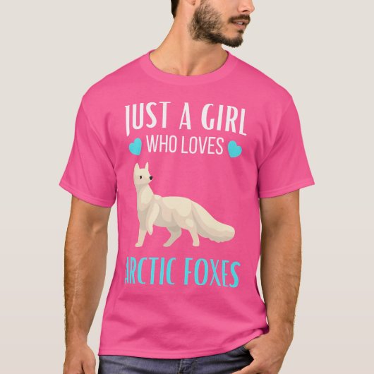 北極を愛する女の子かわいい北極キツネキツネ Tシャツ (正面)