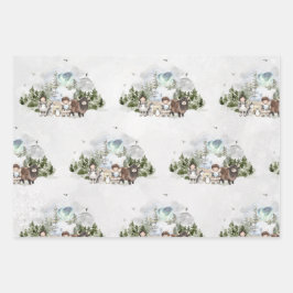 北極アドベンチャーノーザンライトフォレスト ラッピングペーパーシート