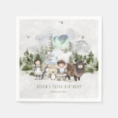 北極アドベンチャーバースデーパーティー スタンダードカクテルナプキン (正面)