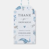 北極アニマルズブルー冬オンダーランド1歳の誕生日 ギフトタグ (正面)