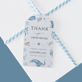 北極アニマルズブルー冬オンダーランド1歳の誕生日 ギフトタグ