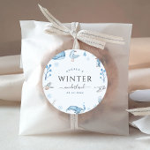 北極アニマルズブルー冬オンダーランド1歳の誕生日 ラウンドシール