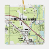 北極アラスカの地図 セラミックオーナメント (正面)