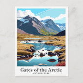 北極アラスカヴィンテージ旅行のゲート ポストカード (正面)