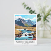 北極アラスカヴィンテージ旅行のゲート ポストカード (スタンド正面)