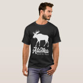 北極アラスカUsaムースアラスカ Tシャツ (正面フル)