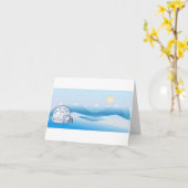 北極イグルーのメッセージカード カード (黄色い花)