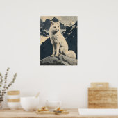 北極イラストレーションの浸食キツネ ポスター (キッチン)