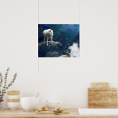 北極オオカミのムーンストライダー ポスター (キッチン)