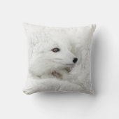 北極キツネは冬に巻き上げられた クッション (正面)