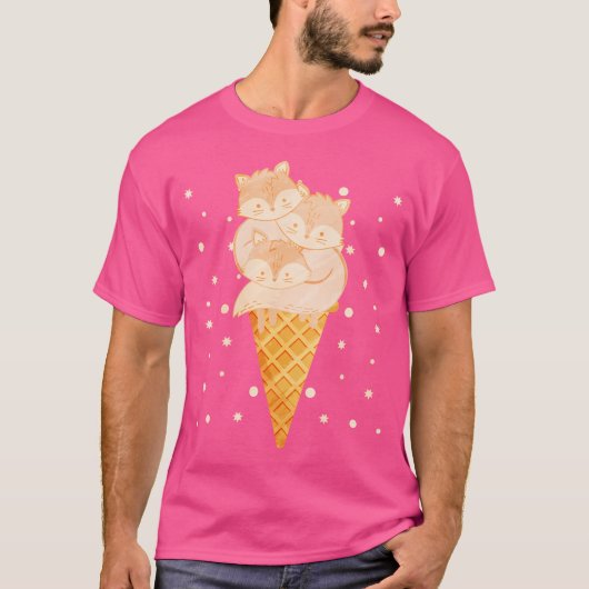 北極キツネアイスクリーム Tシャツ (正面)