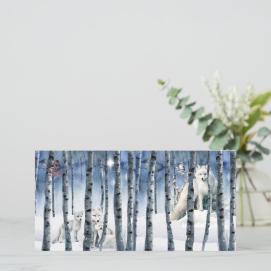 北極キツネウィンターウッズとスターホリデーカード シーズンカード (スタンド正面)