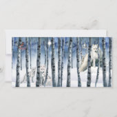 北極キツネウィンターウッズとスターホリデーカード シーズンカード (正面)