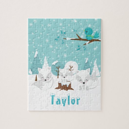 北極キツネウィンターワンダーランド ジグソーパズル (縦)