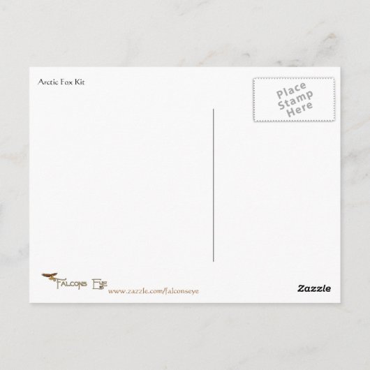 北極キツネキット野生生物シリーズ# 19 ポストカード (裏面)