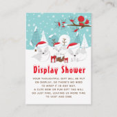 北極キツネクリスマスウッドランドディスプレイベビーシャワー エンクロージャーカード (正面)