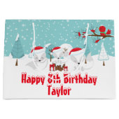 北極キツネクリスマスウッドランドハッピーバースデーラール ラージペーパーバッグ