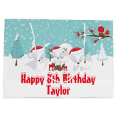 北極キツネクリスマスウッドランドハッピーバースデーラール ラージペーパーバッグ