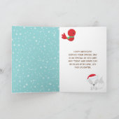 北極キツネクリスマスウッドランドハッピーバースデー カード (内部)