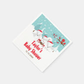 北極キツネクリスマスウッドランドベビーシャワー スタンダードカクテルナプキン (角)