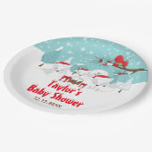 北極キツネクリスマスウッドランドベビーシャワー ペーパープレート (アングル)