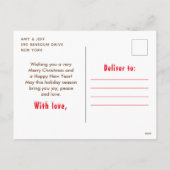 北極キツネクリスマスウッドランドメリークリスマス シーズンポストカード (裏面)