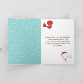 北極キツネクリスマスウッドランド赤ちゃんシャワー サンキューカード (内部)