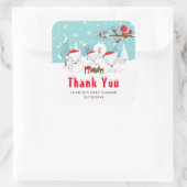 北極キツネクリスマスベビーシャワーありがとう スクエアシール (バッグ)
