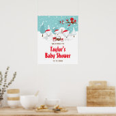 北極キツネクリスマスベビーシャワーウェルカムサイン ポスター (キッチン)