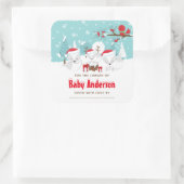 北極キツネクリスマスワンダーランド蔵書票 スクエアシール (バッグ)