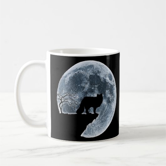 北極キツネハロウィーン衣装ムーンシルエット コーヒーマグカップ (左)