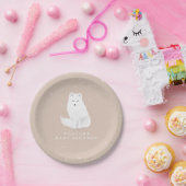 北極キツネピンクウィンターベビーシャワー紙プレート ペーパープレート (パーティー)