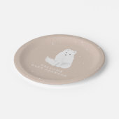 北極キツネピンクウィンターベビーシャワー紙プレート ペーパープレート (アングル)