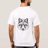 北極キツネヘッド白黒Tシャツ Tシャツ (裏面)
