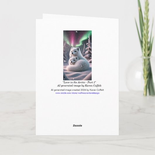 北極キツネペアオーロラボレアリスウィンターウッドランド シーズンカード (裏面)