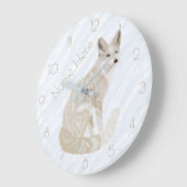 北極キツネレトロシックグレータンオプション番号 ラージ壁時計 (傾斜)