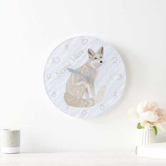 北極キツネレトロシックグレータンオプション番号 ラージ壁時計 (ホーム)