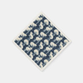 北極キツネ冬クリスマスタータンチェック格子模様2 スタンダードカクテルナプキン (角)