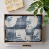 北極キツネ冬クリスマスタータンチェック格子模様2 薄葉紙 (ギフト)