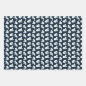 北極キツネ冬クリスマスタータンチェック格子模様3 ラッピングペーパーシート (正面3)