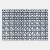 北極キツネ冬クリスマスタータンチェック格子模様4 ラッピングペーパーシート (正面3)