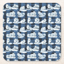 北極キツネ冬クリスマスタータンチェック格子模様