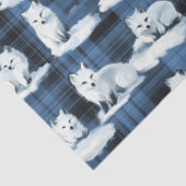 北極キツネ冬クリスマスタータンチェック格子模様 薄葉紙 (詳細)