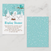 北極キツネ冬ワンダーランドディスプレイベビーシャワー エンクロージャーカード (正面/裏面)
